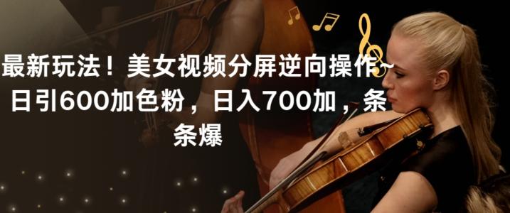 最新玩法！美女视频分屏逆向操作~日引600加色粉，日入700加，条条爆【揭秘】-金易项目网