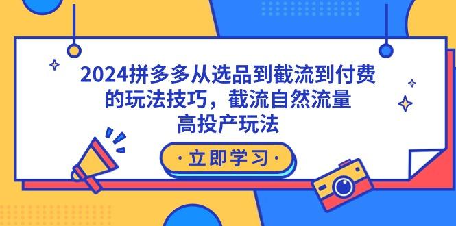2024拼多多从选品到截流到付费的玩法技巧，截流自然流量玩法，高投产玩法-金易项目网