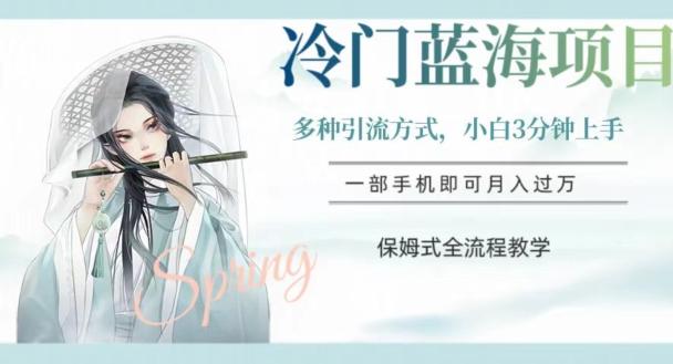 冷门蓝海项目，操作简单，小白3分钟上手，多种引流方式，保姆式全流程教学【揭秘】-金易项目网