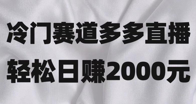 冷门赛道拼多多直播，简单念稿子，日收益2000＋【揭秘】-金易项目网