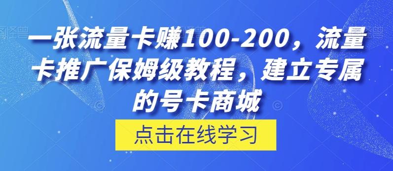 一张流量卡赚100-200，流量卡推广保姆级教程，建立专属的号卡商城-金易项目网