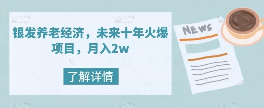 银发养老经济，未来十年火爆项目，月入2w【揭秘】-金易项目网