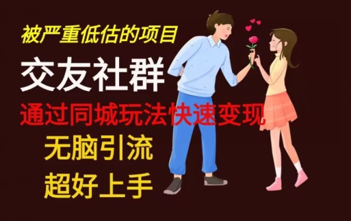【无脑引流】同城搭子交友社群玩法教学-金易项目网