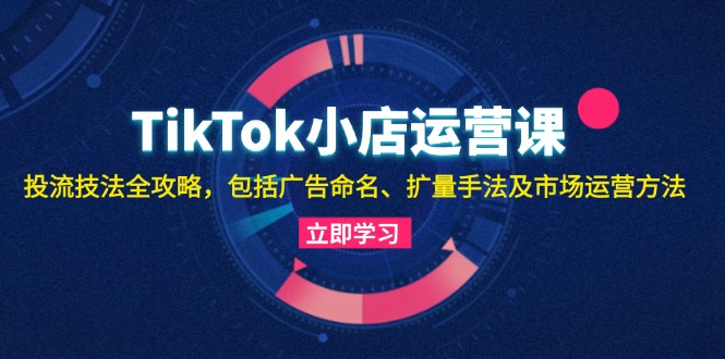 TikTok小店运营课：投流技法全攻略，包括广告命名 扩量手法及市场运营方法-金易项目网