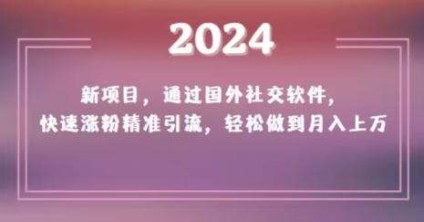 2024新项目，通过国外社交软件，快速涨粉精准引流，轻松做到月入上万【揭秘】-金易项目网