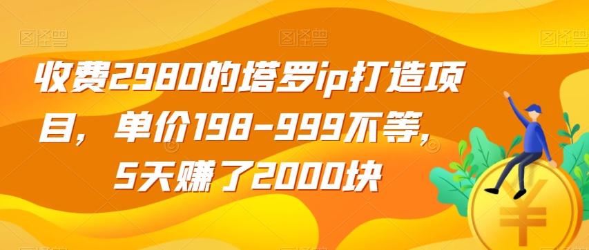 收费2980的塔罗ip打造项目，单价198-999不等，5天赚了2000块【揭秘】-金易项目网