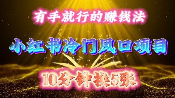 每天 10 分钟，小红书冷门风口项目开启，有手就行的搬运赚钱法，小白日入500 +【揭秘】-金易项目网