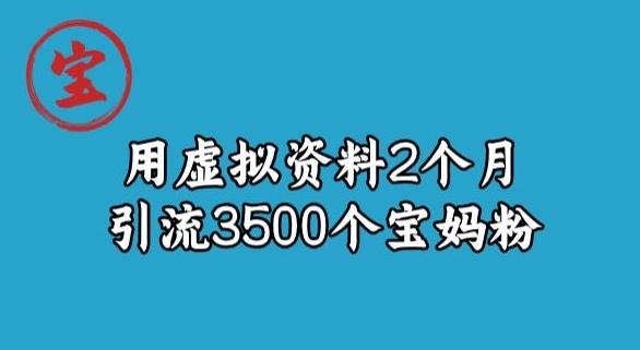 宝哥虚拟资料项目，2个月引流3500个宝妈粉-金易项目网