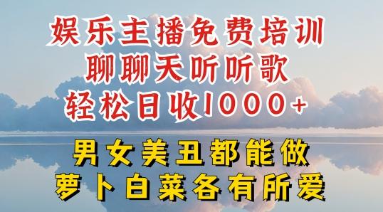 娱乐主播免费培训聊聊天听听歌轻松日收1K+，男女美丑都能做萝卜白菜各有所爱【揭秘】-金易项目网