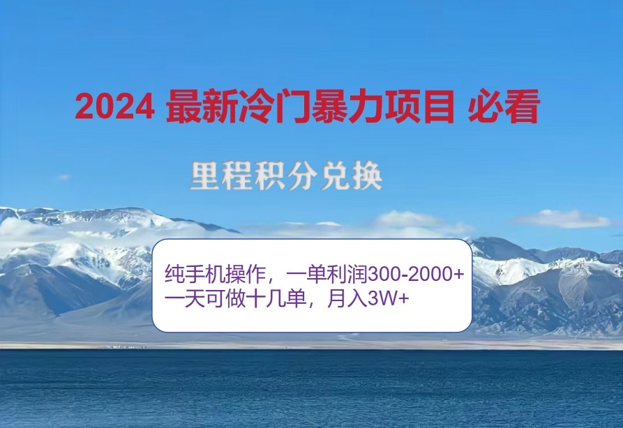 2024惊爆冷门暴利，里程积分最新玩法，高爆发期，一单300+—2000+-金易项目网