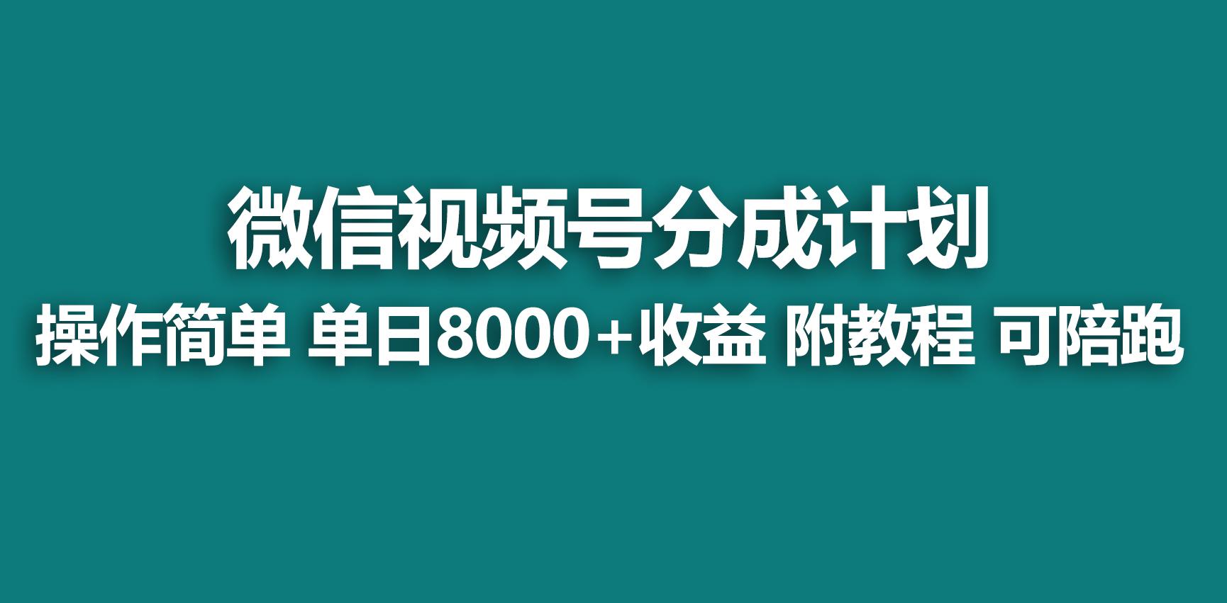 【蓝海项目】视频号分成计划，快速开通收益，单天爆单8000+，送玩法教程-金易项目网