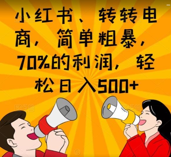 小红书、转转电商，简单粗暴，70%的利润，轻松日入500+-金易项目网