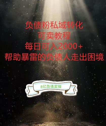 负债粉掘金计划，帮助负债者解决问题，债务规划，债务重组，最好的变现方式【揭秘】-金易项目网