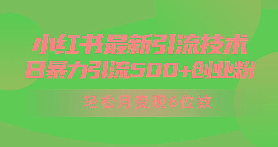 (9871期)日引500+月变现六位数24年最新小红书暴力引流兼职粉教程-金易项目网