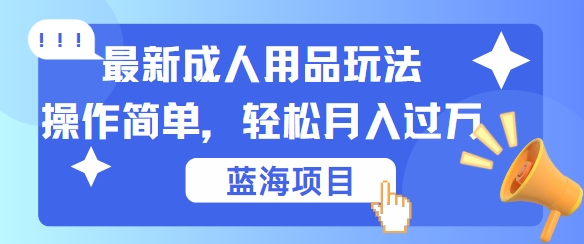 最新成人用品项目玩法，操作简单，动动手，轻松日入几张【揭秘】-金易项目网