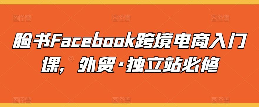 脸书Facebook跨境电商入门课，外贸·独立站必修-金易项目网