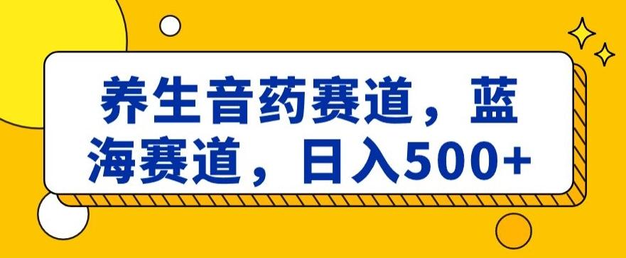 养生音药赛道，蓝海赛道，日入500+【揭秘】-金易项目网
