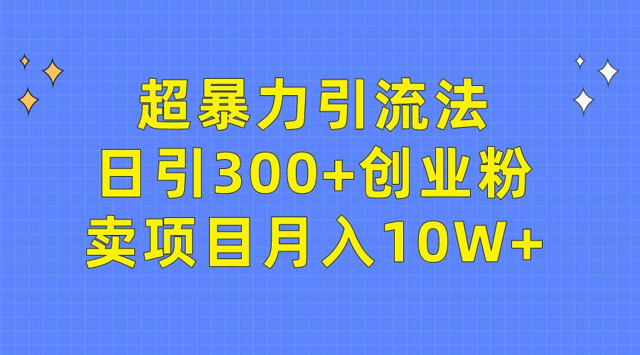 (9954期)超暴力引流法，日引300+创业粉，卖项目月入10W+-金易项目网