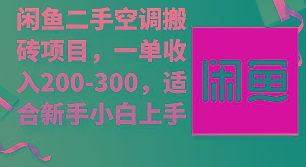(9539期)闲鱼二手空调搬砖项目，一单收入200-300，适合新手小白上手-金易项目网