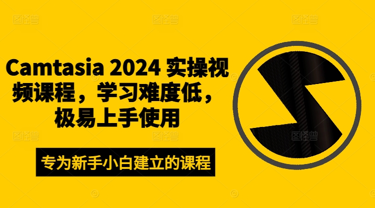 Camtasia 2024 实操视频课程，学习难度低，极易上手使用-金易项目网