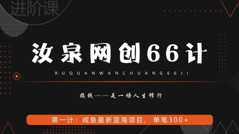 汝泉网创66计之第1计：闲鱼长期稳定项目，单笔变现300+-金易项目网