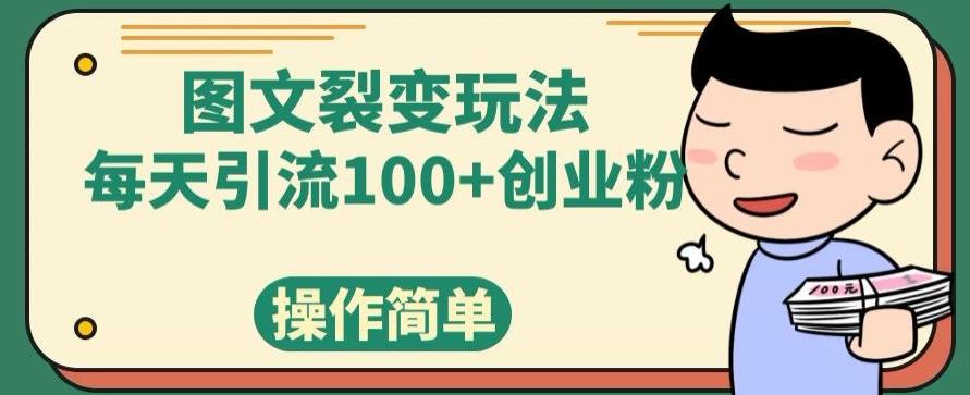 图文裂变玩法，每天引流100+创业粉，操作简单-金易项目网