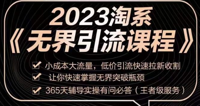 2023淘系无界引流实操课程，​小成本大流量，低价引流快速拉新收割，让你快速掌握无界突破瓶颈-金易项目网