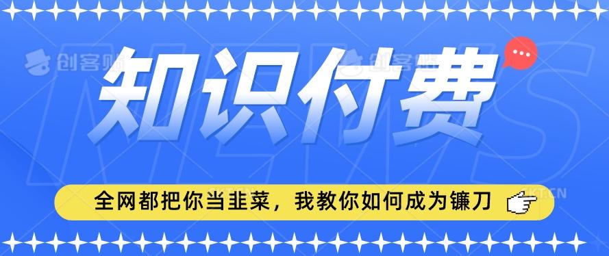 2024最新知识付费项目，小白也能轻松入局，全网都在教你做项目，我教你做镰刀【揭秘】-金易项目网