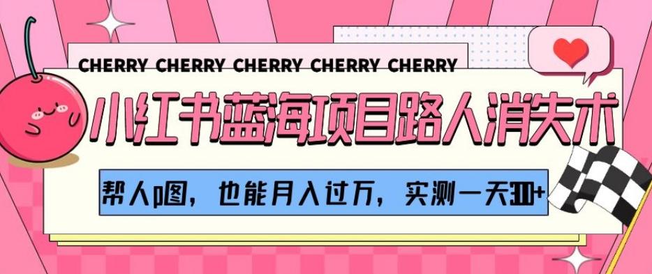 小红书蓝海项目路人消失术，帮人p图，也能月入过万，实测一天300+【揭秘】-金易项目网