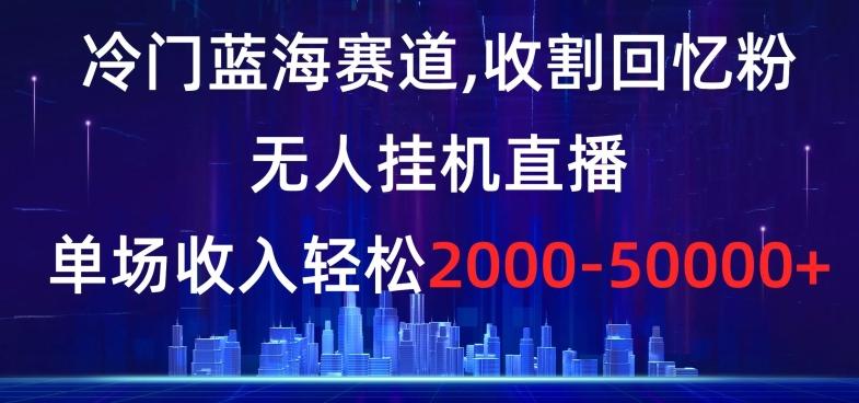 冷门蓝海赛道，收割回忆粉，无人挂机直播，单场收入轻松2000-5w+【揭秘】-金易项目网