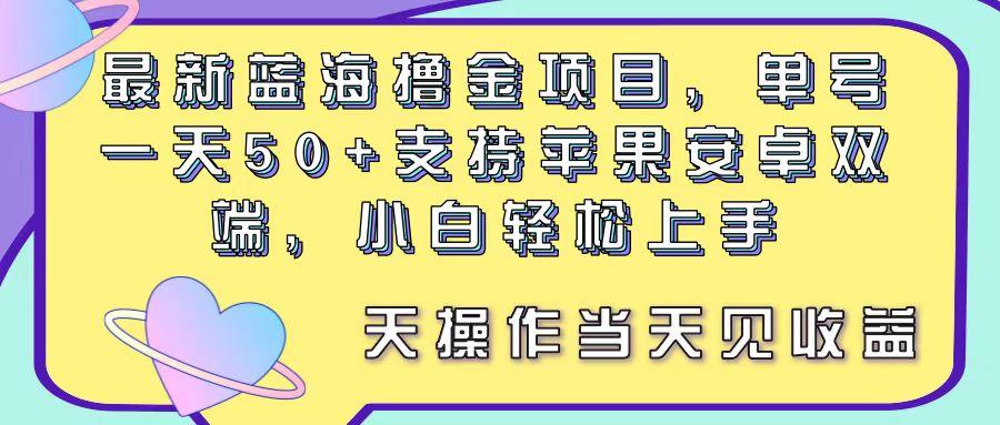 最新蓝海撸金项目，单号一天50+， 支持苹果安卓双端，小白轻松上手 当…-金易项目网
