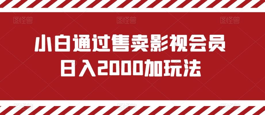 小白通过售卖影视会员日入2000加玩法-金易项目网