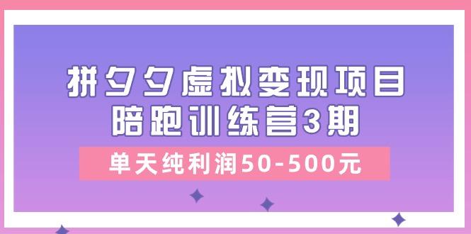 某收费培训《拼夕夕虚拟变现项目陪跑训练营3期》单天纯利润50-500元-金易项目网