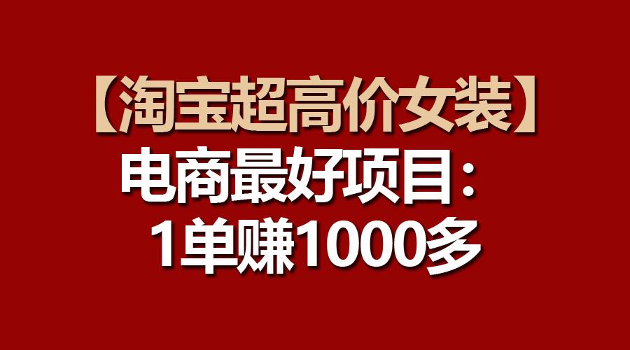 【淘宝超高价女装】电商最好项目：一单赚1000多-金易项目网