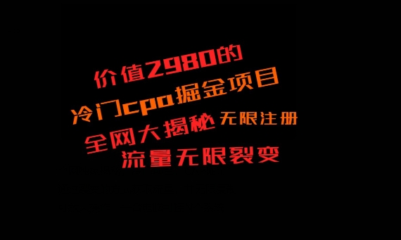 价值2980的CPA掘金项目大揭秘，号称当天收益200+，不见收益包赔双倍-金易项目网