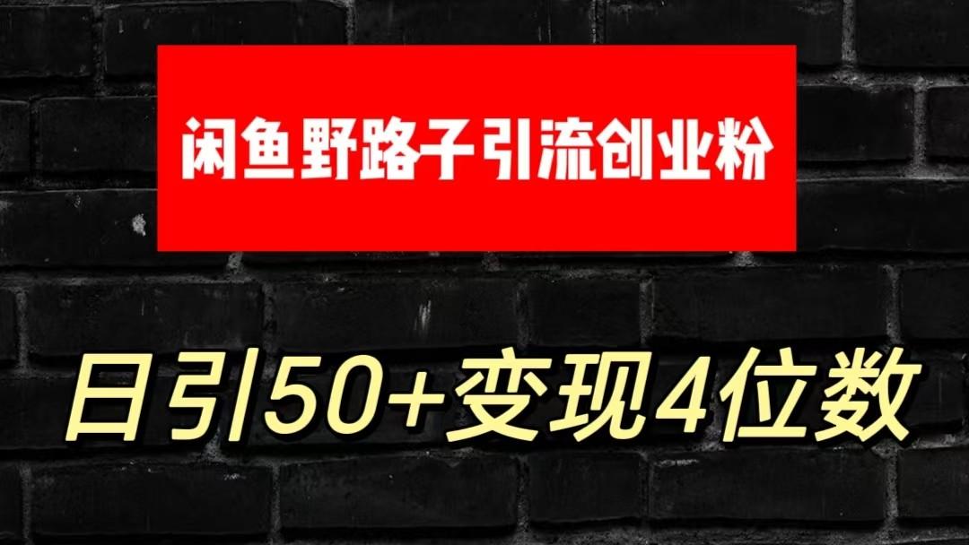 大眼闲鱼野路子引流创业粉，日引50+单日变现四位数-金易项目网