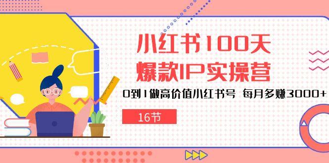 小红书100天-爆款IP实操营，0到1做高价值小红书号 每月多赚3000+(16节-金易项目网