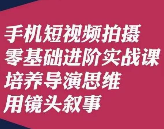 手机短视频拍摄零基础进阶实战课，培养导演思维用镜头叙事唐先生-金易项目网