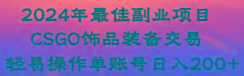 2024年最佳副业项目 CSGO饰品装备交易 轻易操作单账号日入200+-金易项目网