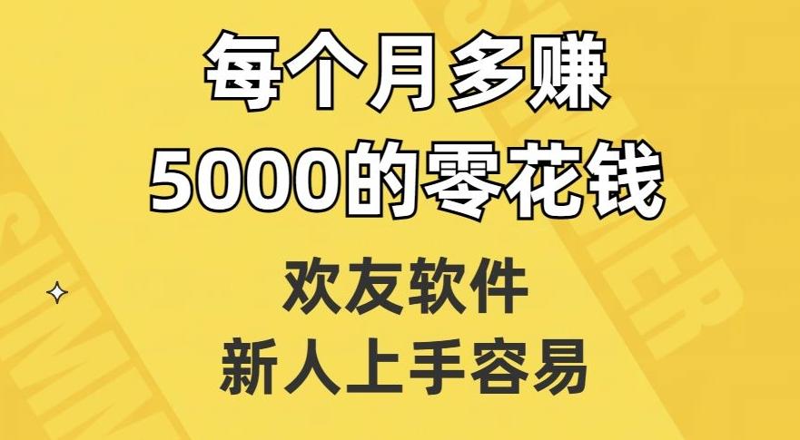 欢友软件，新人上手容易，每个月多赚5000的零花钱【揭秘】-金易项目网