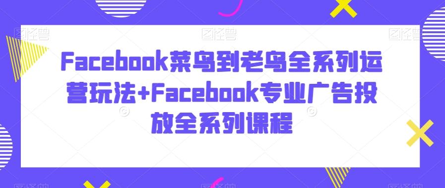Facebook菜鸟到老鸟全系列运营玩法+Facebook专业广告投放全系列课程-金易项目网