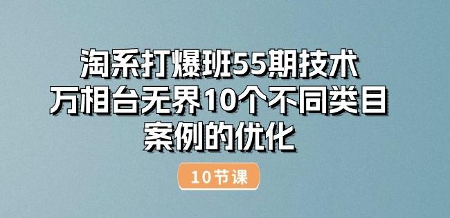 淘系打爆班55期技术：万相台无界10个不同类目案例的优化(10节)-金易项目网