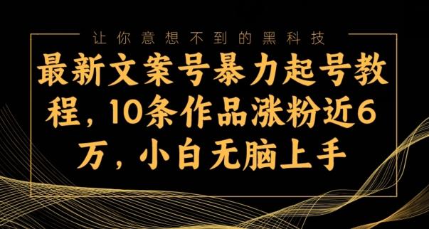 最新文案号暴力起号教程，10条作品涨粉近6万，小白无脑上手-金易项目网