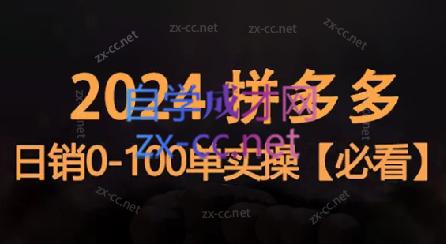 恒哥·2024拼多多日销0-100单实操-金易项目网