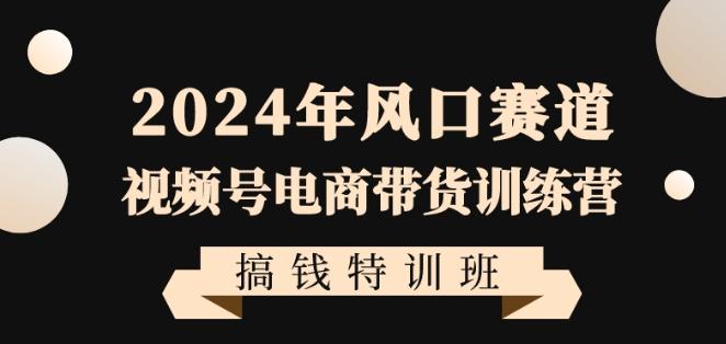 2024年风口赛道视频号电商带货训练营搞钱特训班，带领大家快速入局自媒体电商带货-金易项目网