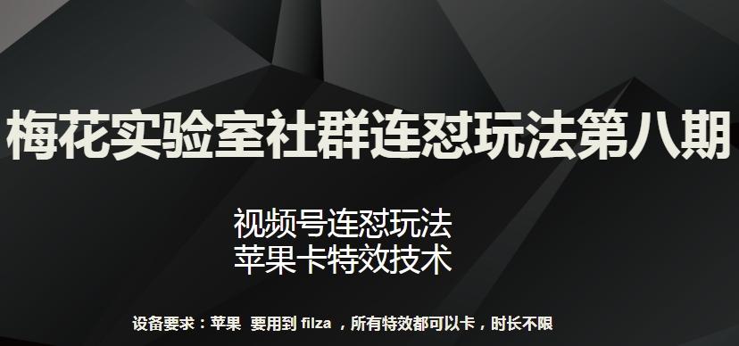 梅花实验室社群连怼玩法第八期，视频号连怼玩法 苹果卡特效技术【揭秘】-金易项目网