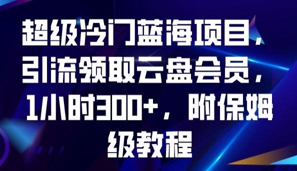 超级冷门蓝海项目，引流领取云盘会员，1小时300+，附保姆级教程-金易项目网