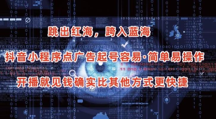 抖音小程序点广告项目，起号容易，简单易操作，开播就见有收益【揭秘】-金易项目网