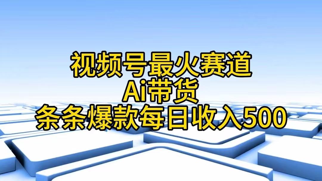 视频号最火赛道——Ai带货条条爆款每日收入500-金易项目网