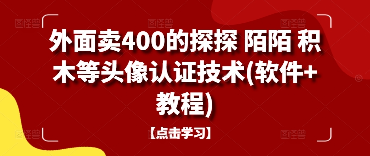 外面卖400的探探 陌陌 积木等头像认证技术(软件+教程)-金易项目网